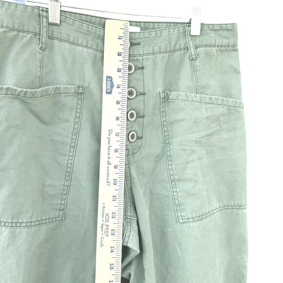 PISTOLA Pants Size 28 Tammy High Rise Ankle Button Hem Colonel Green - Picture 7 of 10